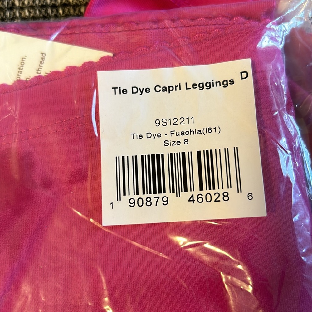 NWT/NWOT: Tea Collection Girls Capri Leggings Pink Tie Die - Picture 7 of 8